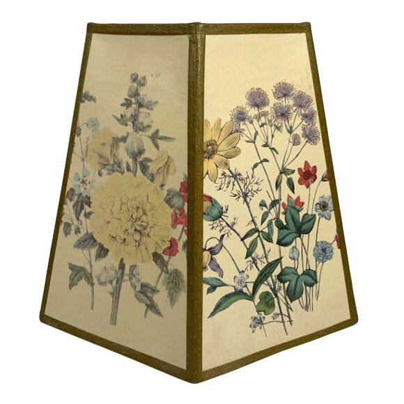 Vintage Hexagon Botanical Wildflower Canvas Clip-on Shade Lampshade - Picture 1 of 5